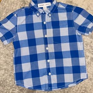 Old navy boys plaid short sleeve button down shirt size small